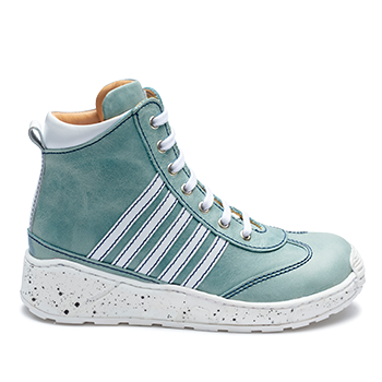 Shinny - R576/L1601 waxed leather blue/white combi